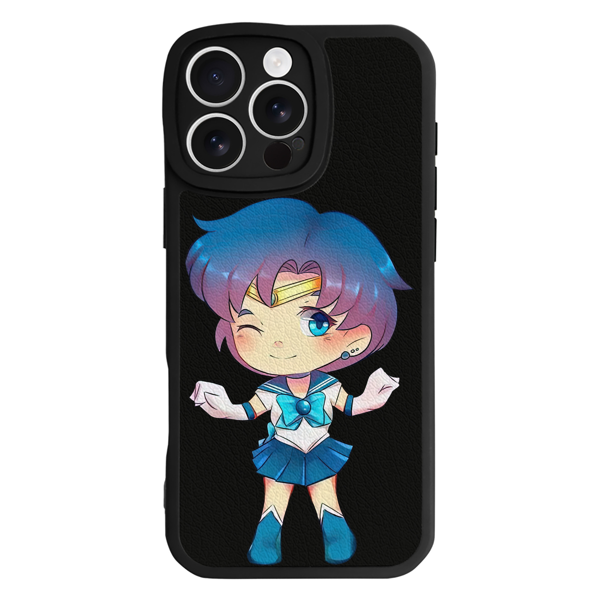 （画像用） 美少女戦士セーラームーン 水野 亜美 みずの あみ Sailor Moon Mizuno Ami 【iPhone 16シリーズ対応】シリコンスマホケース（レザー調） 材質：シリコン